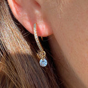 Rising Star Pave Diamond Hook Earrings with Large drop