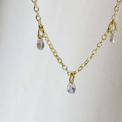 Rising Star Pear Diamond 3 Dangle Necklace