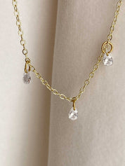 Rising Star Pear Diamond 3 Dangle Necklace