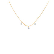 Rising Star Pear Diamond 3 Dangle Necklace