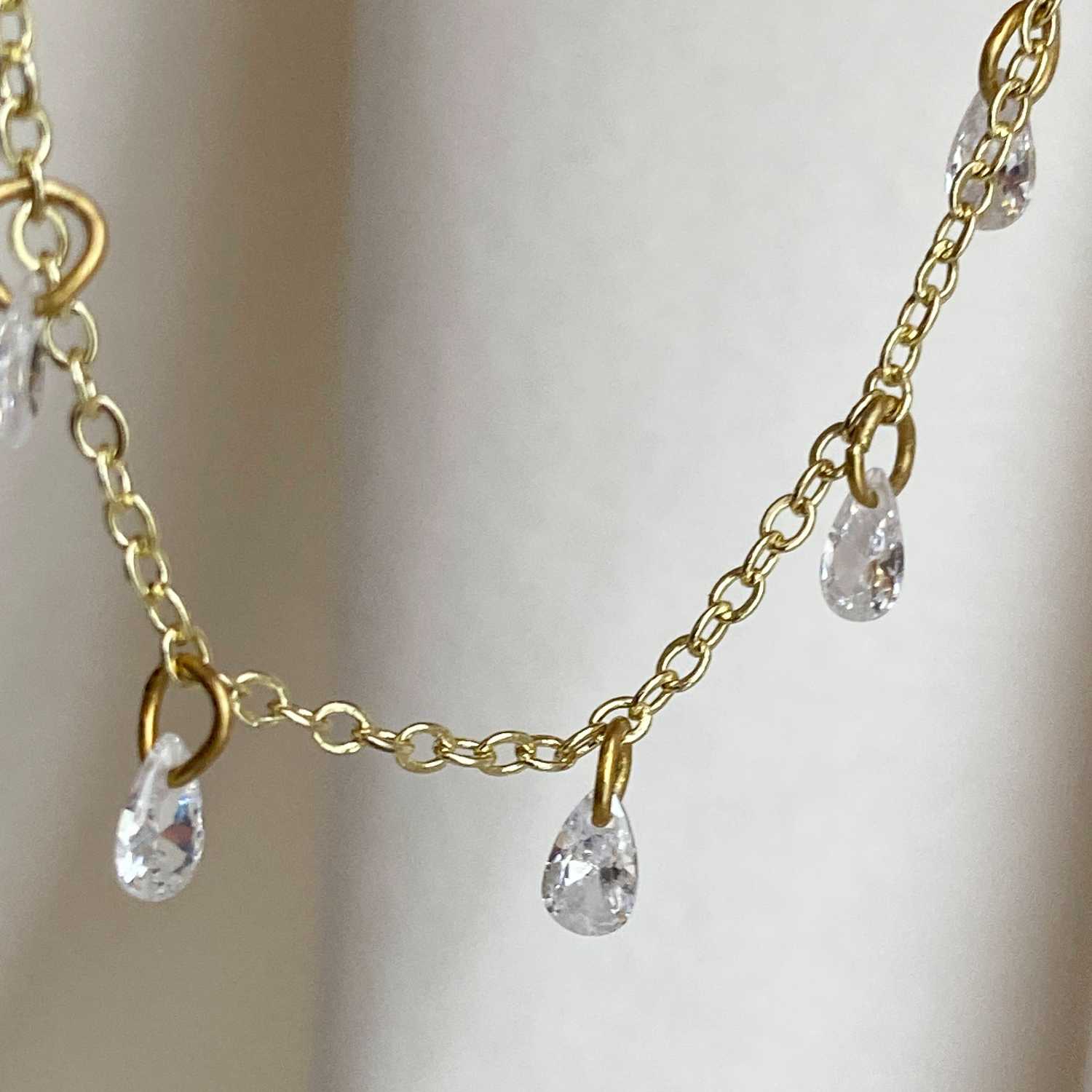 Rising Star 5 Pear Diamond Dangle Necklace