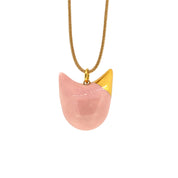 The Pink Cat Necklace With Golden Ear