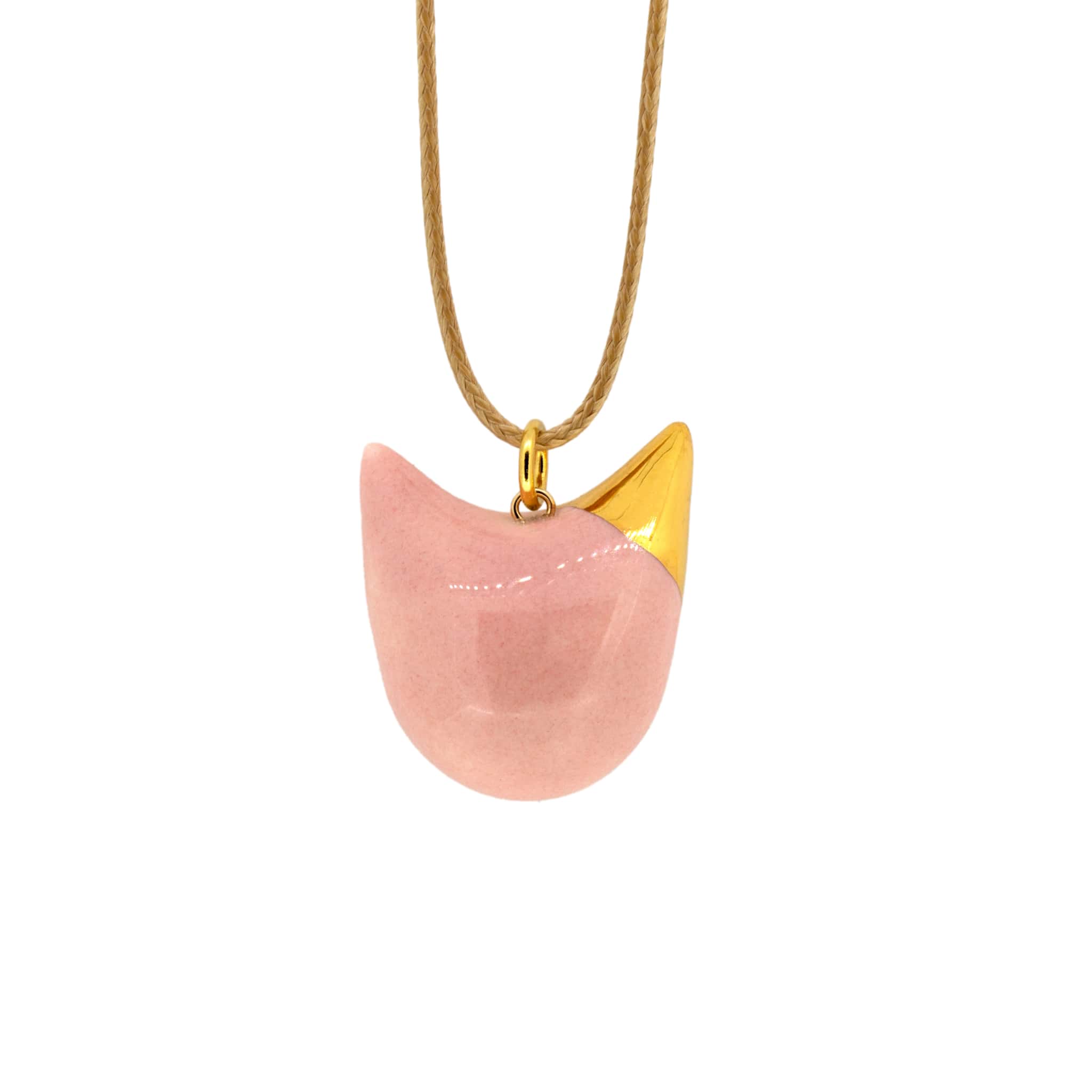 The Pink Cat Necklace With Golden Ear