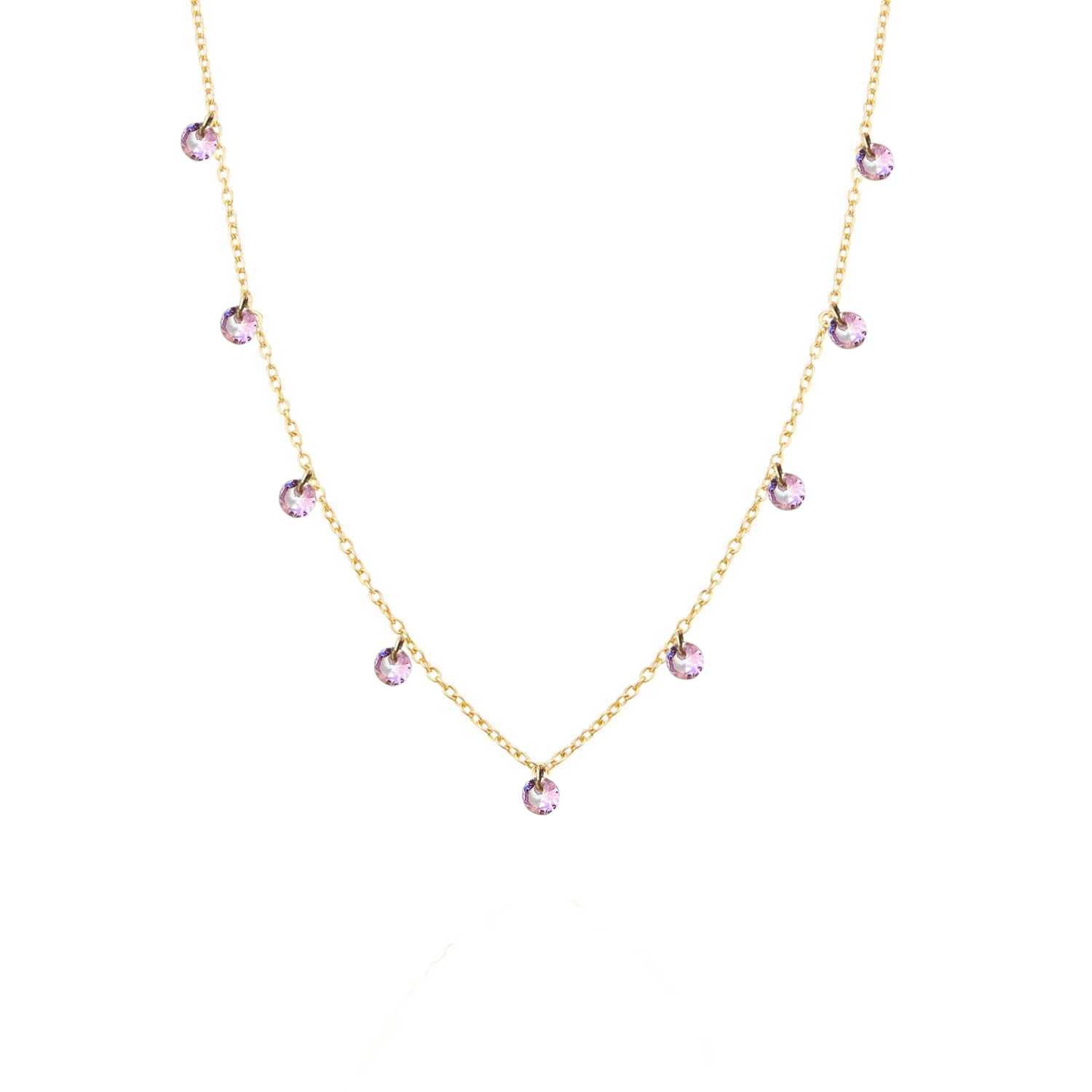 Rising Star Pink Sapphire Station Necklace