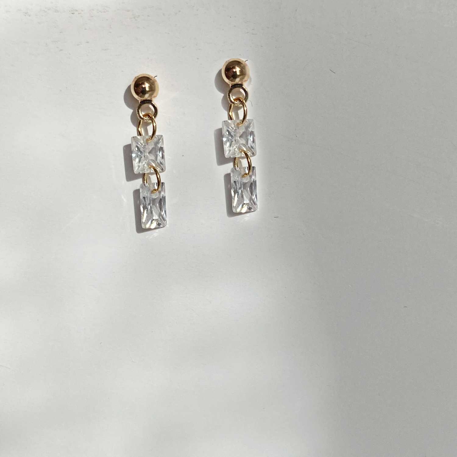 Rising Star Princess and Baguette Diamond Dot Studs