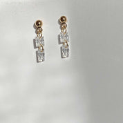 Rising Star Princess and Baguette Diamond Dot Studs