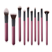 Vegan Makeup Brush Set- Chic. Sustainable Wood Purple and Black