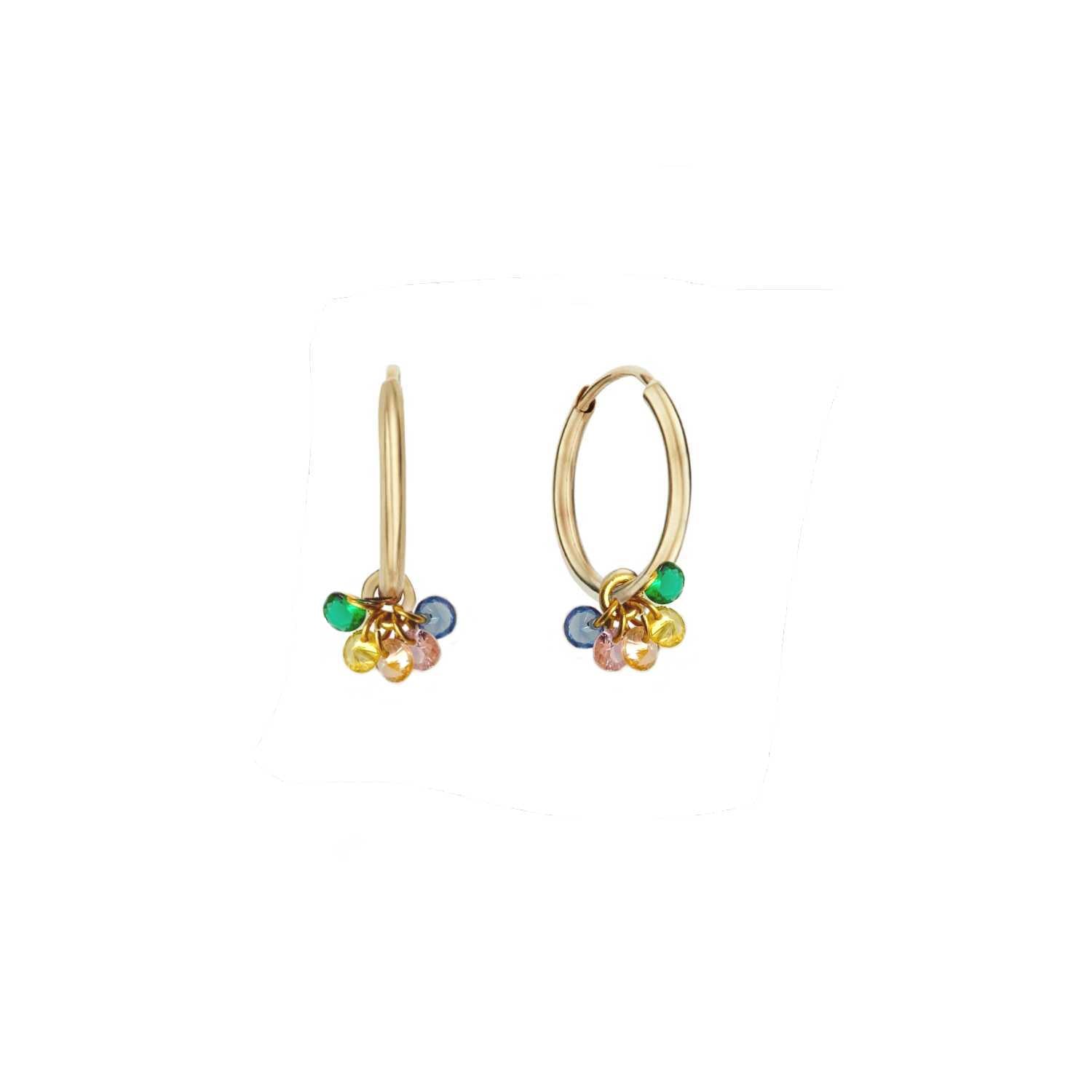 Rising Star Rainbow Sapphire Cluster Hoops