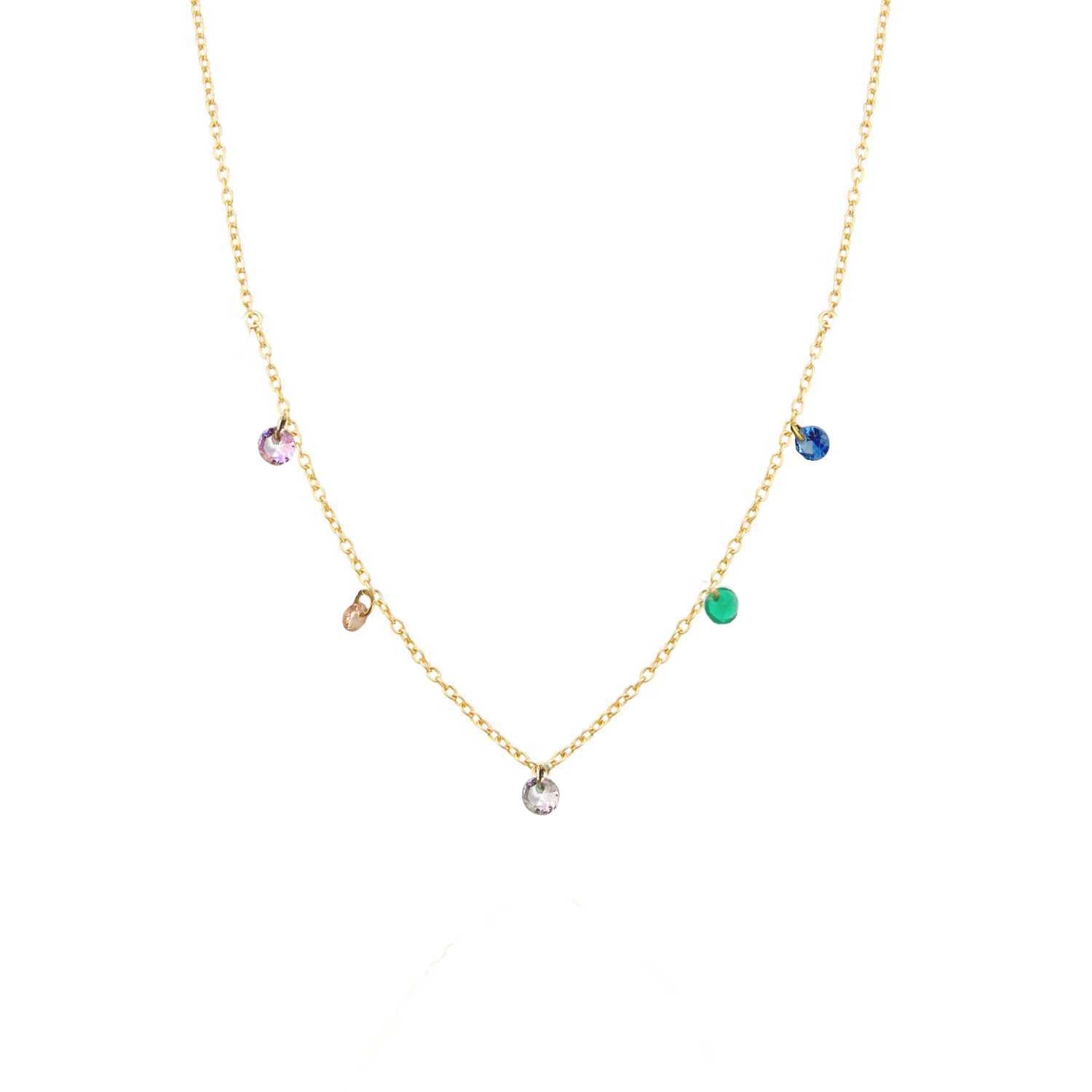 Rising Star Rainbow Sapphire 5 Dangle Necklace