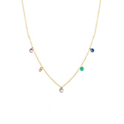 Rising Star Rainbow Sapphire 5 Dangle Necklace