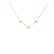 Rising Star Heart Diamond 3 Dangle Necklace