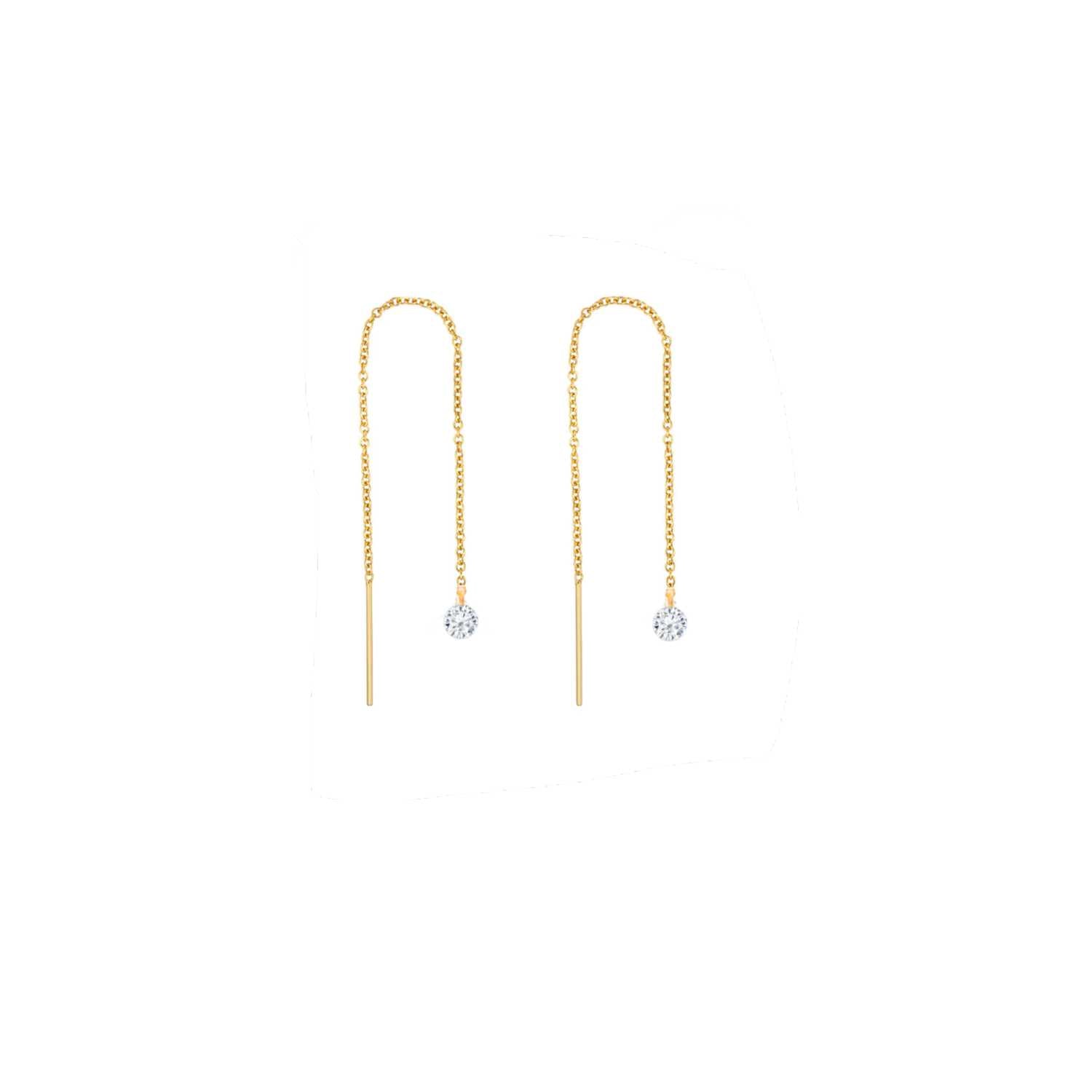 Rising Star Diamond Threader Earrings