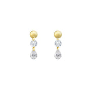 Rising Star Pear and Round Diamond Dot Studs