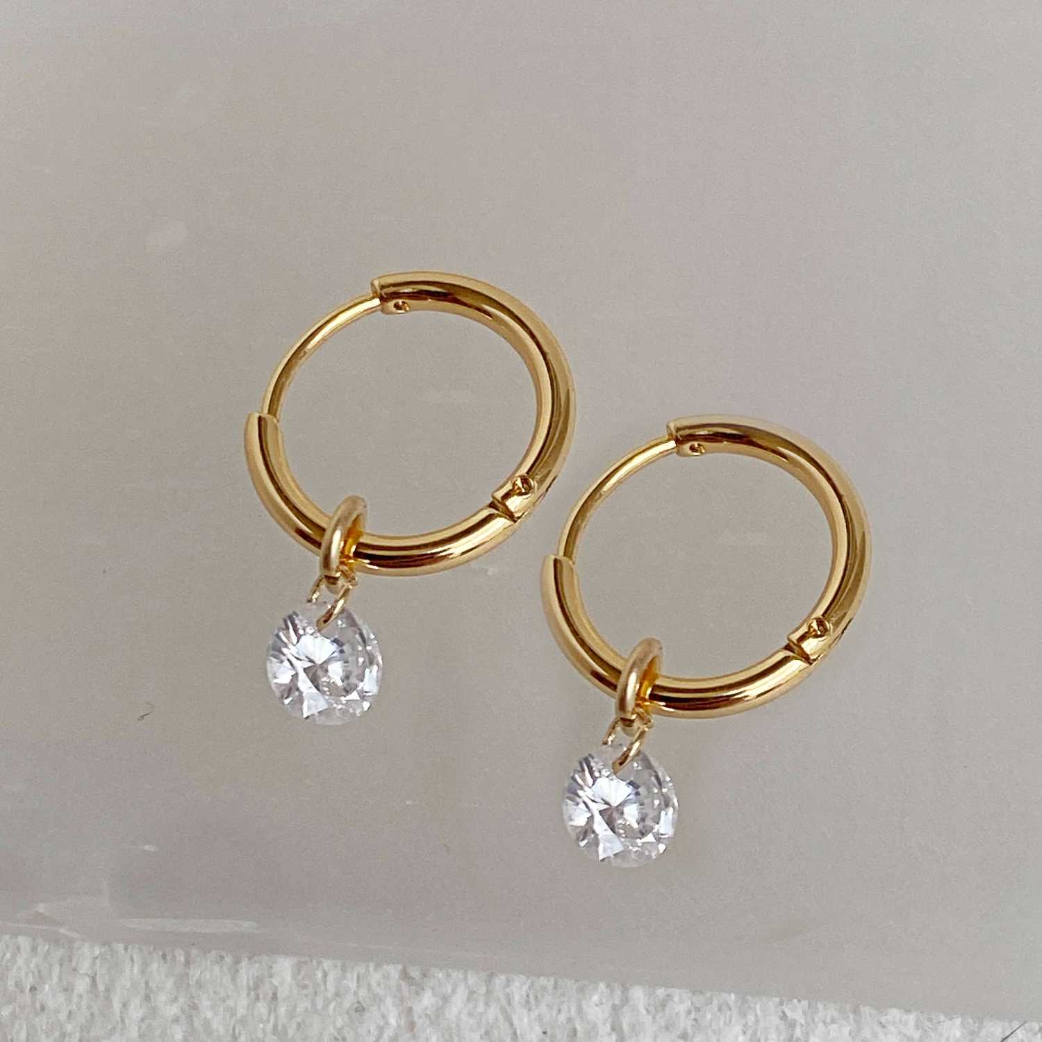 Rising Star Diamond Huggie Hoops