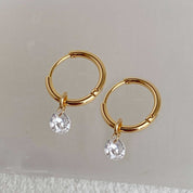 Rising Star Diamond Huggie Hoops