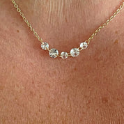 Rising Star Diamond Tennis Necklace (Large and Small Diamonds)