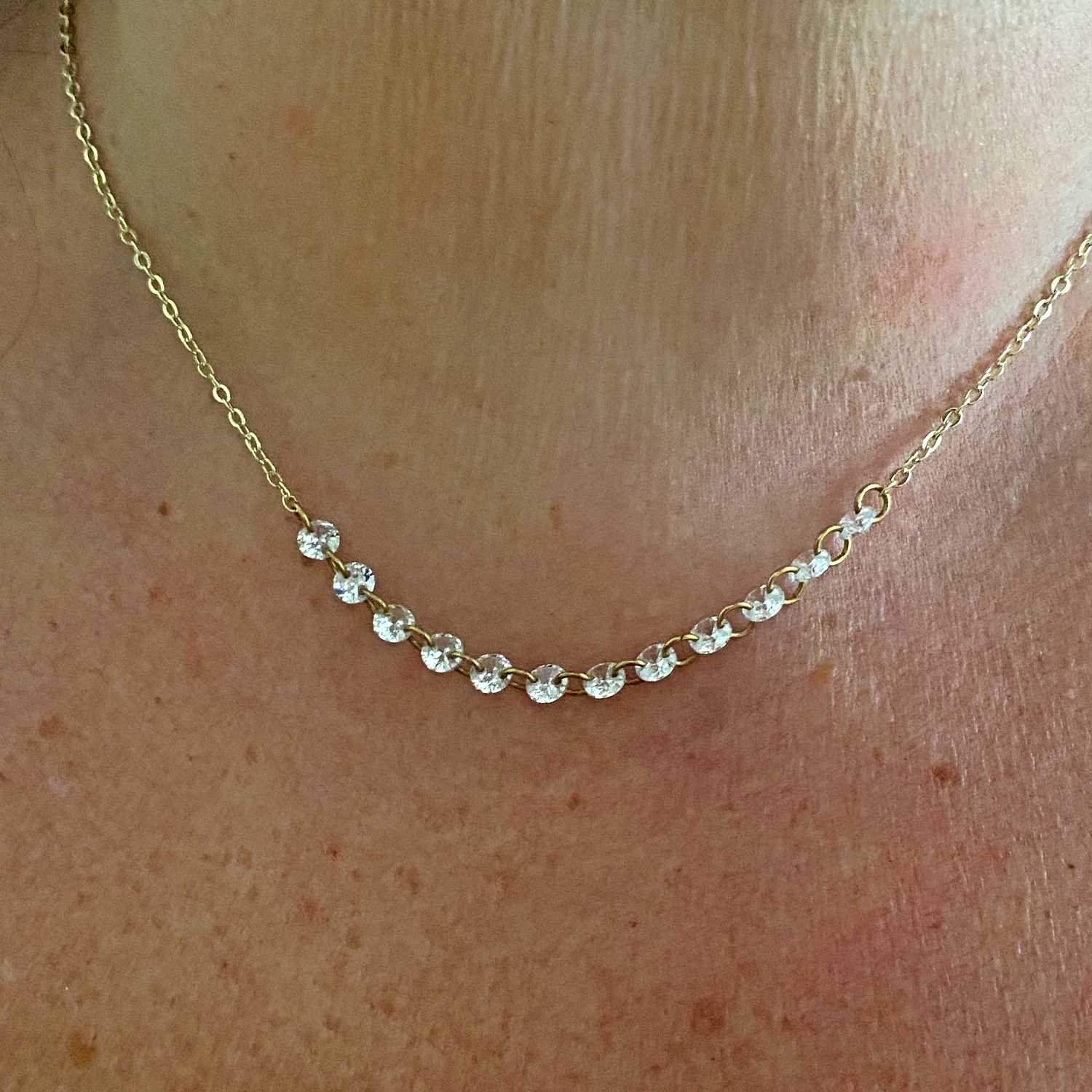 Rising Star Diamond Tennis Necklace (Demi)