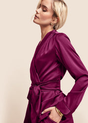 Roxy Burgundy Silk Wrap Jacket