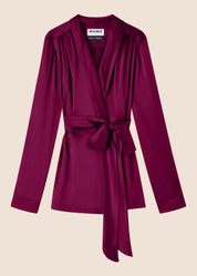 Roxy Burgundy Silk Wrap Jacket