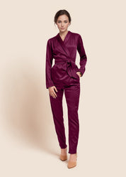 Roxy Burgundy Silk Wrap Jacket