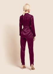 Roxy Burgundy Silk Wrap Jacket