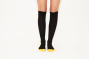 LOVE - By AMARI, Black & Gold Logo Classic Cotton Blend Socks