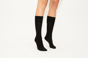 ARIANNA - 3/4 Black Cashmere Blend Socks With Gold Logo