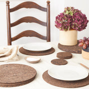 Smoked Cork Placemats | Round Set of 4