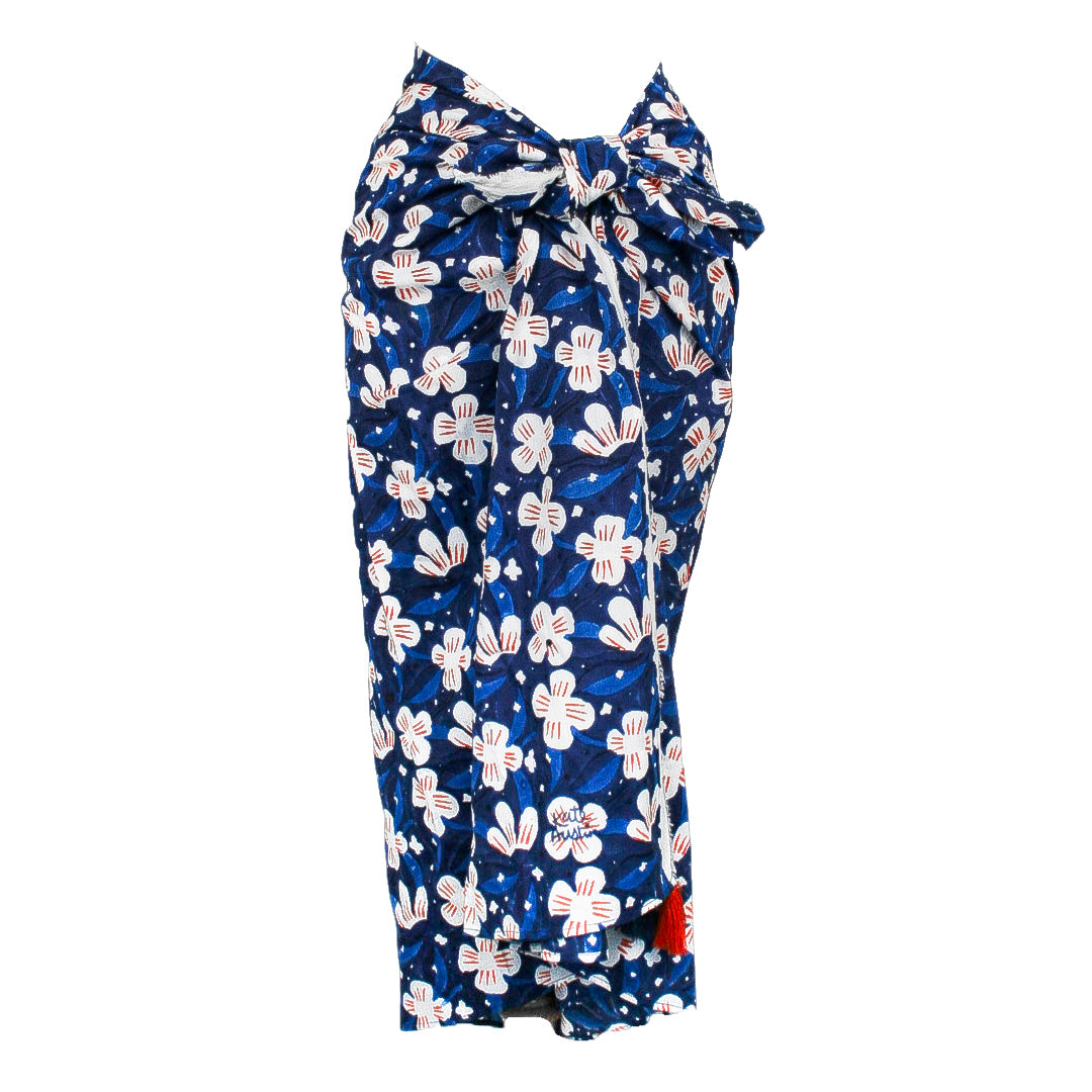 Anni Sarong with Tassels in Navy Snowdrop
