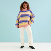 Tasha Oversized Balloon Sleeve Stripe Roll Neck Jumper - Pink