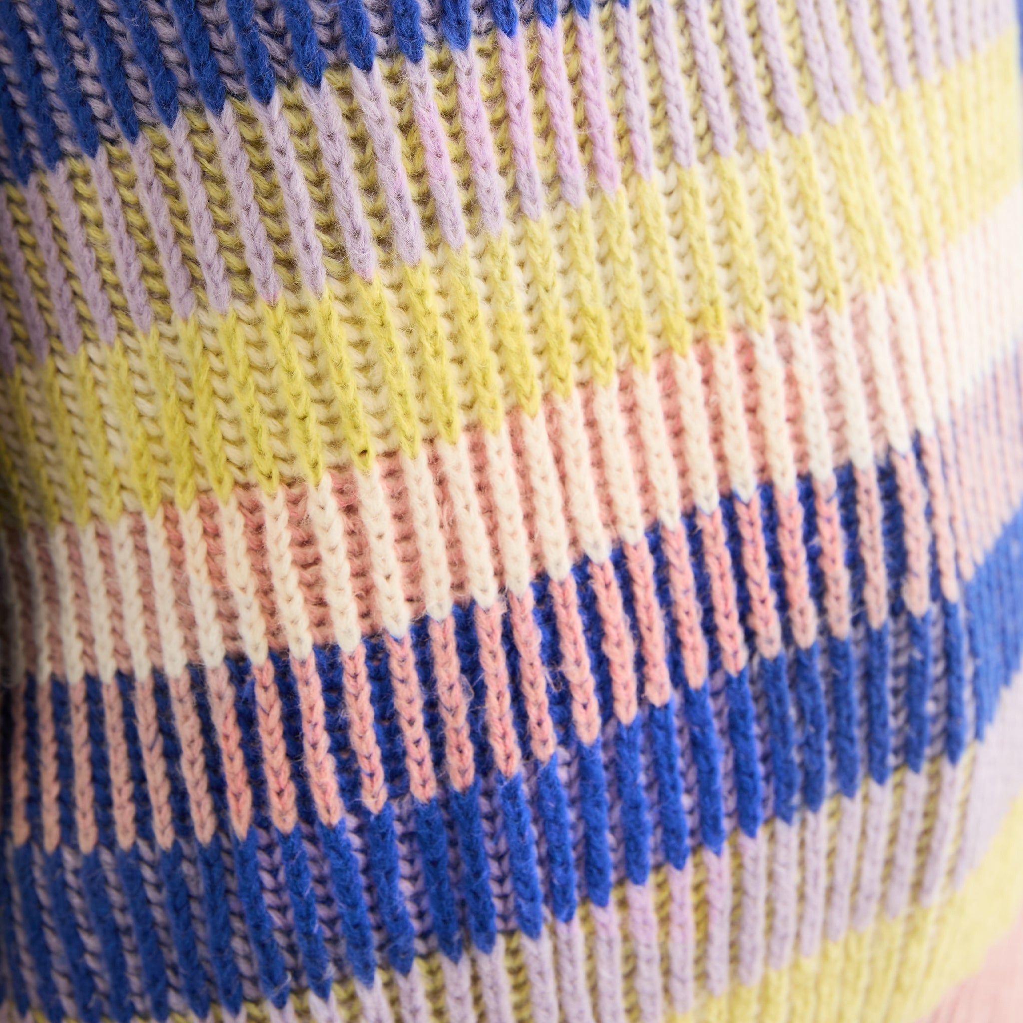 Tasha Oversized Balloon Sleeve Stripe Roll Neck Jumper - Pink