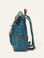 Teal Waxed Cotton Mini Bali Backpack