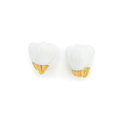 Mini Tooth Earrings With Golden Root