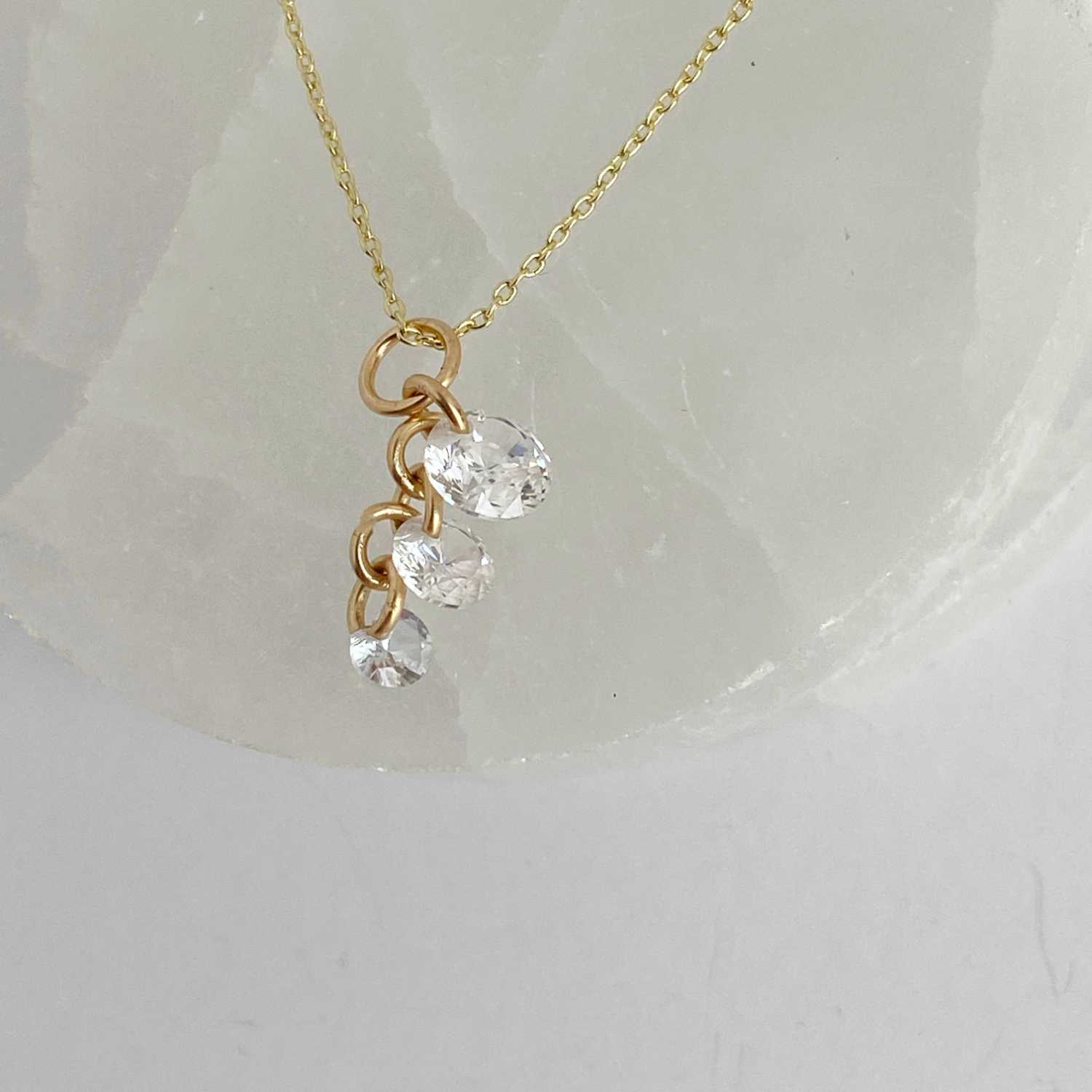 Rising Star Diamond Waterfall Pendant Necklace