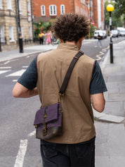 Wineberry Lapa Waxed Cotton Roll Top Crossbody