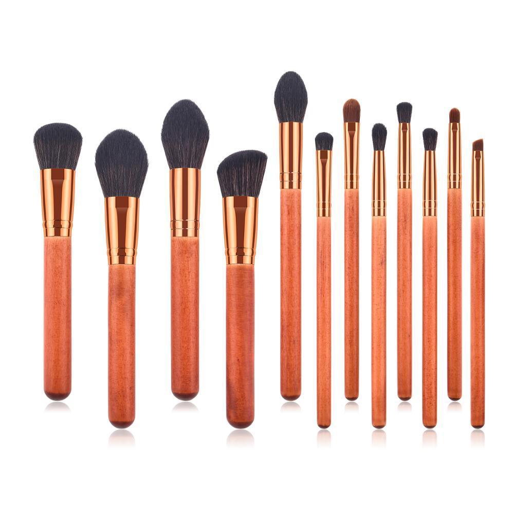 Vegan Makeup Brush Set- Glamour. Sustainable Wood & Bronze