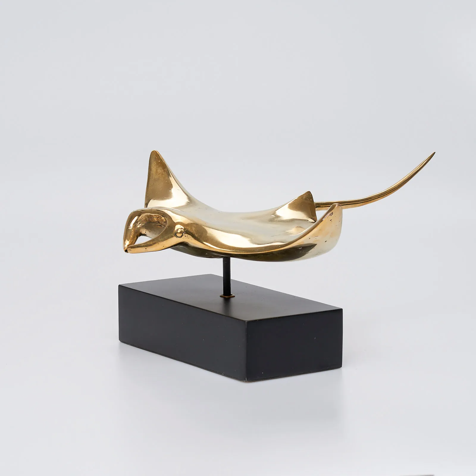 Manta Ray in polished bronze, Medium