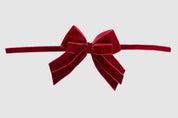 BURGUNDY DOUBLE VELVET BOWS (FOUR)