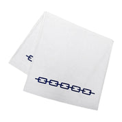 Navy Chain Embroidery Face Towel