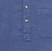 Brushed Organic Cotton Popover Shirt - Blue