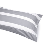 Scandi Gray Reversible Thin Striped Duvet Cover and Pillow Case Set