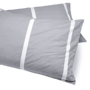Scandi Grey Thick Striped Duvet Cover and Pillow Sets