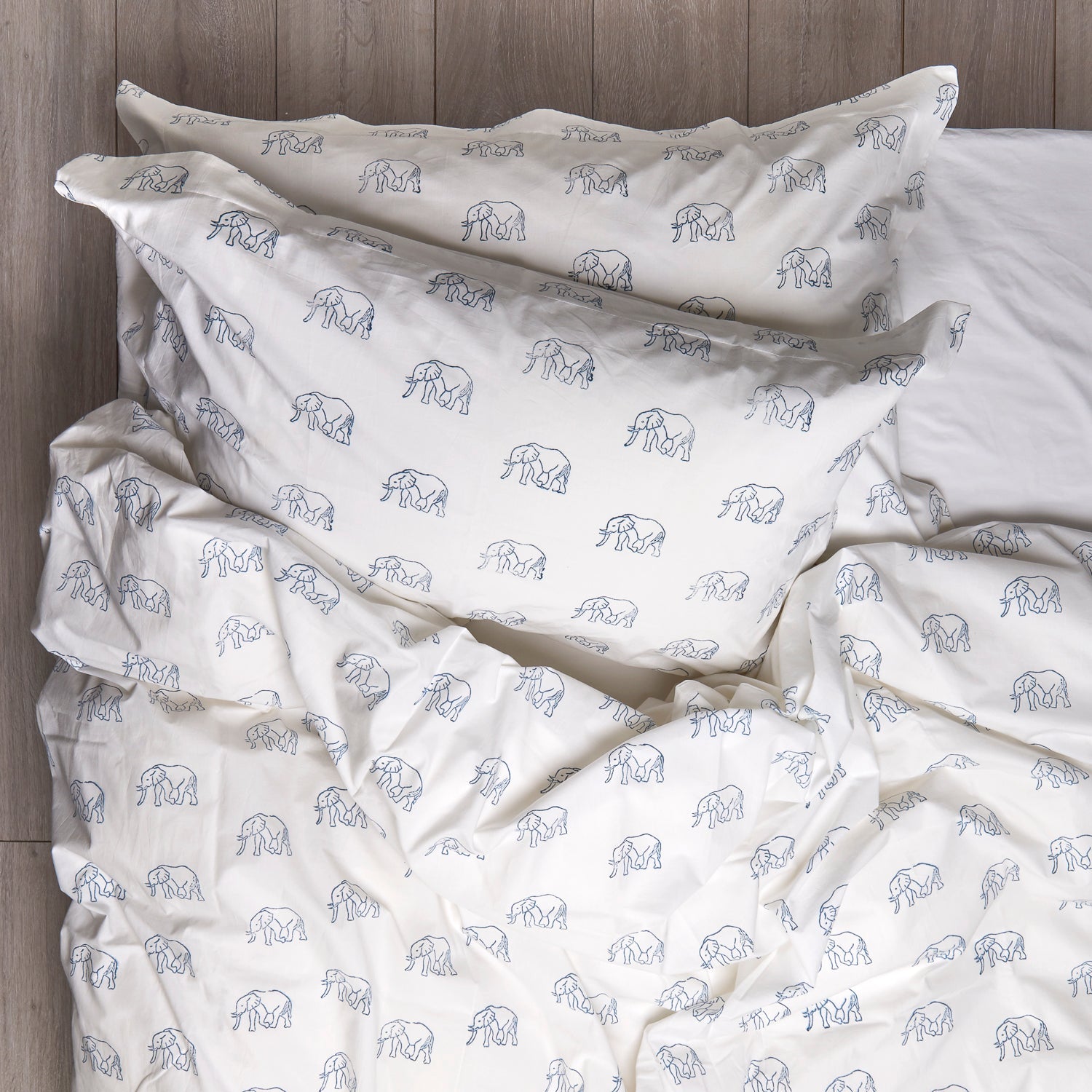 Elephant Duvet Covers and Pillow Set Blue