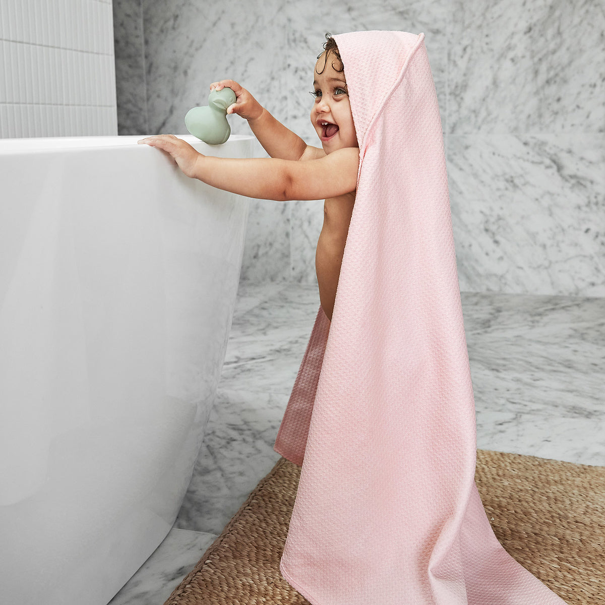 Dock & Bay Baby Hooded Towel - Classic - Peekaboo Pink