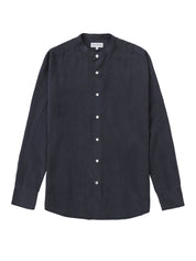 Fitz & Fro Tencel Collarless Shirt - Navy Blue