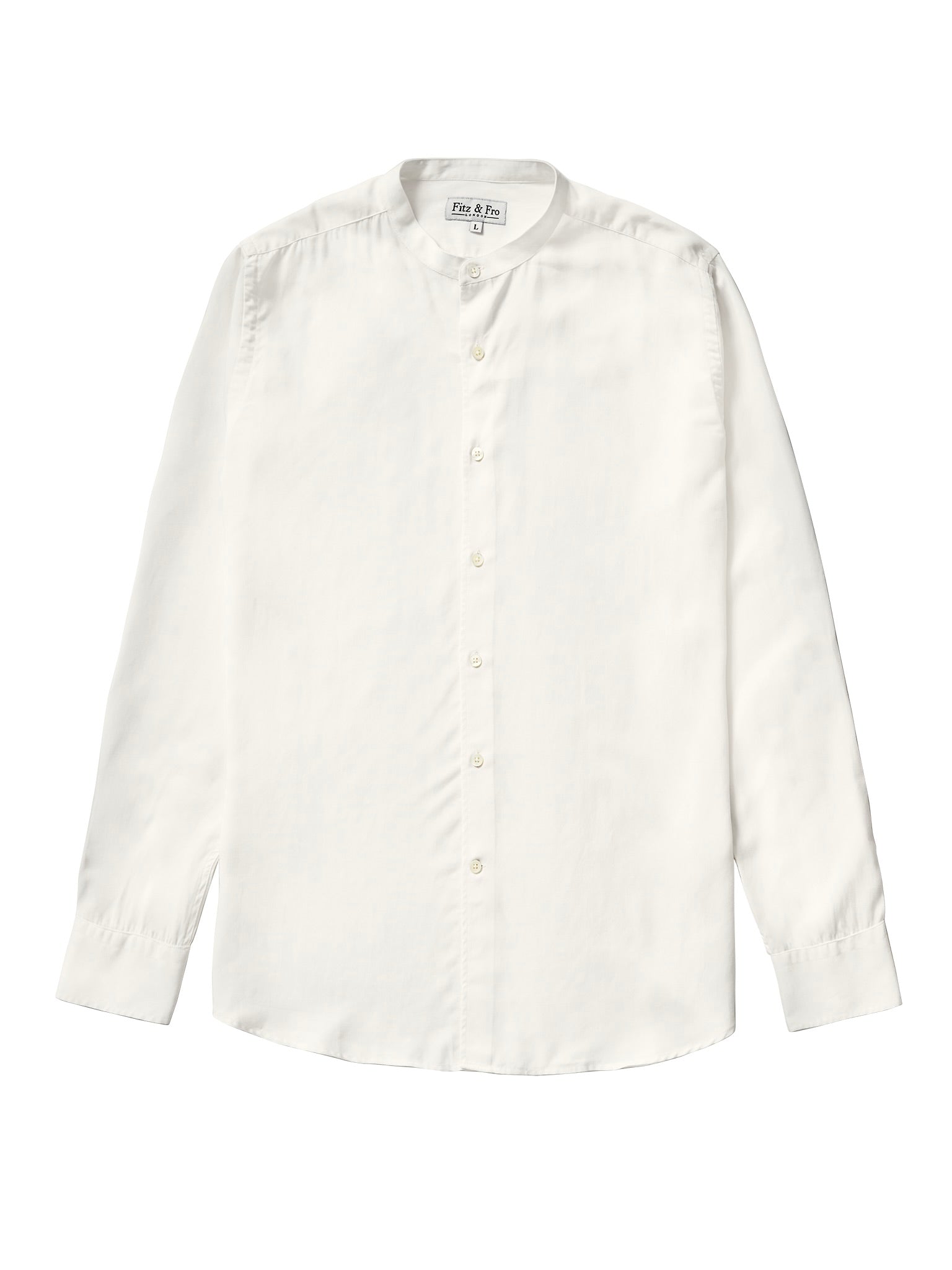 Fitz & Fro Tencel Collarless Shirt - Off White