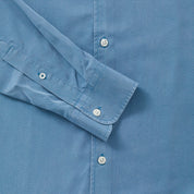 Tencel Collarless Shirt - Dusty Blue