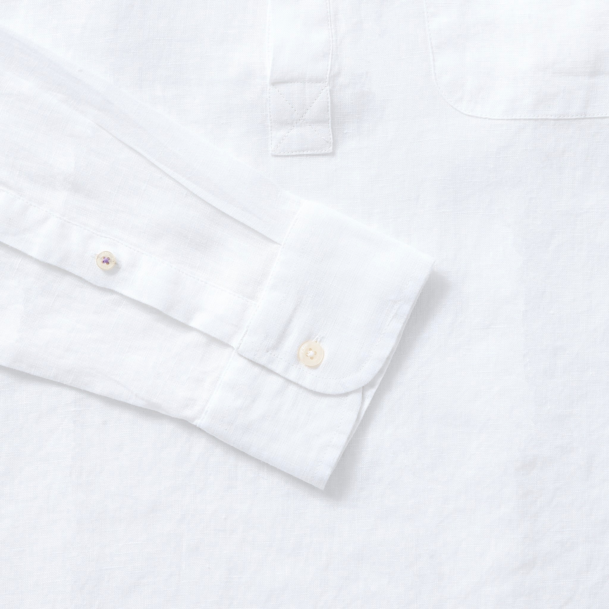 Fitz & Fro 100% Linen Popover Shirt - White