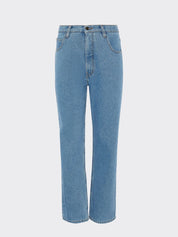 High Waisted Organic & Recycled Plain Blue Jeans