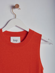 XIMENA Cashmere knitted A-line dress Orange